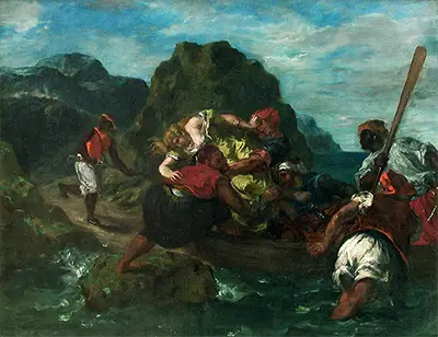 African Pirates Abducting a Young Woman Eugene Delacroix